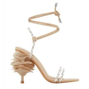 MC / Mel-48 / Beige / Nude /  Strappy / Heeled Sandals With Rhinestone Detail